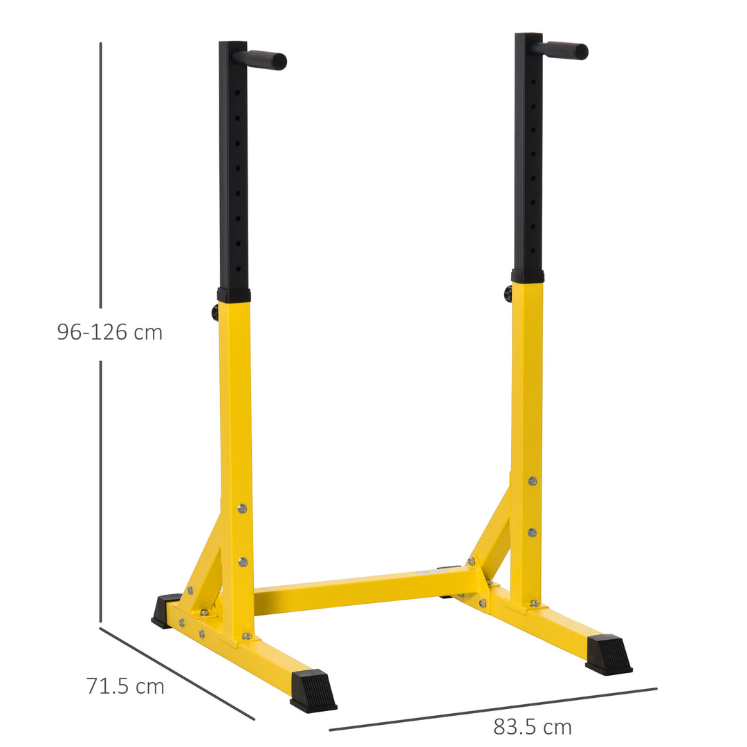 HOMCOM Dip Station Chin Up Parallel Bars Pull Up Power Tower Home Gym Workout Bicep Tricep Fitness Equipment Height Adjustable