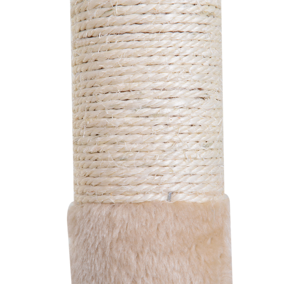 MCL Cat Scratch Post with Bed Cat Tree for Indoor Cats Sisal Scratching Posts Hammock Kitty Activity Centre Beige