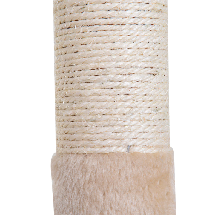 MCL Cat Scratch Post with Bed Cat Tree for Indoor Cats Sisal Scratching Posts Hammock Kitty Activity Centre Beige