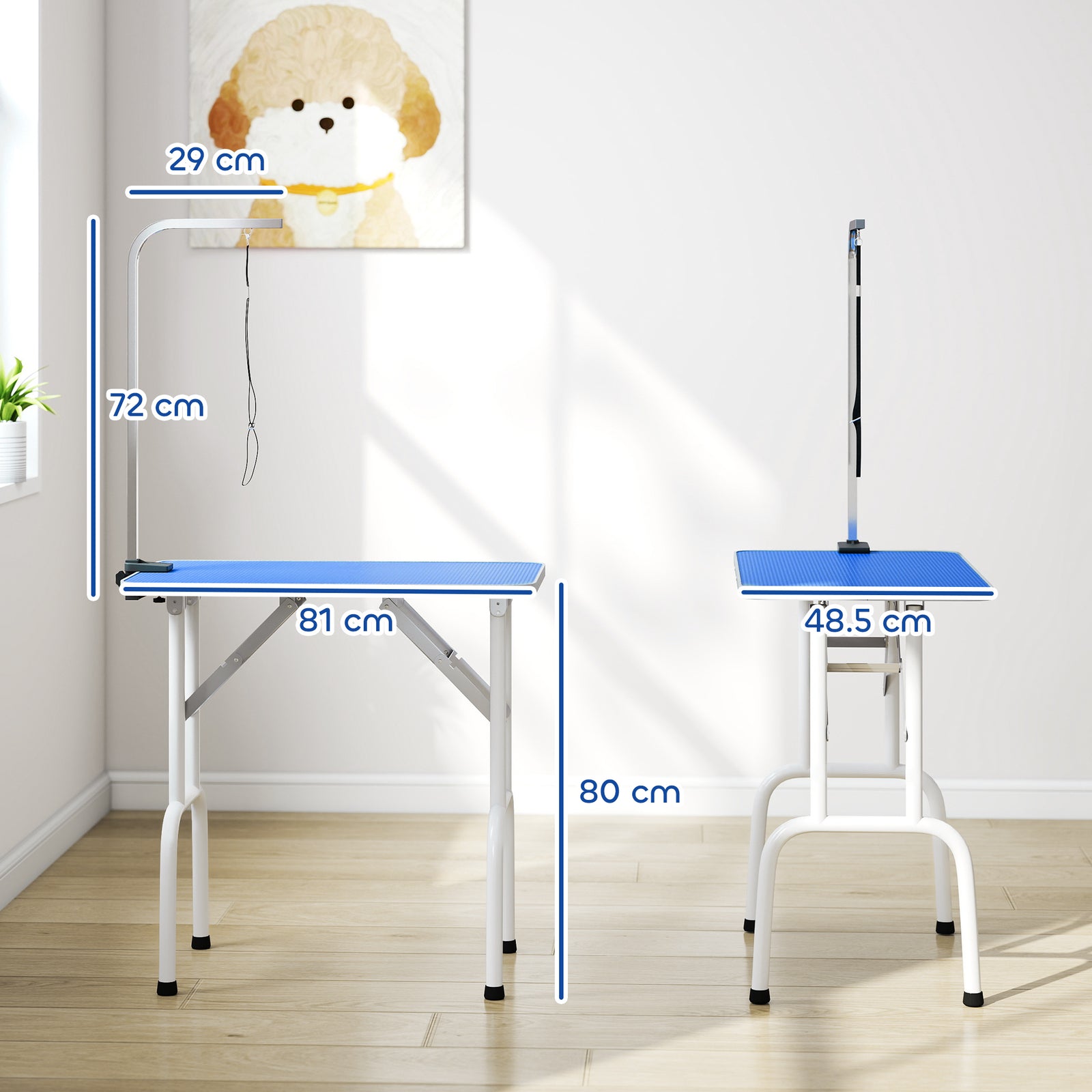 32" Foldable Dog Grooming Table Pet Drying Beauty Table Adjustable Fix