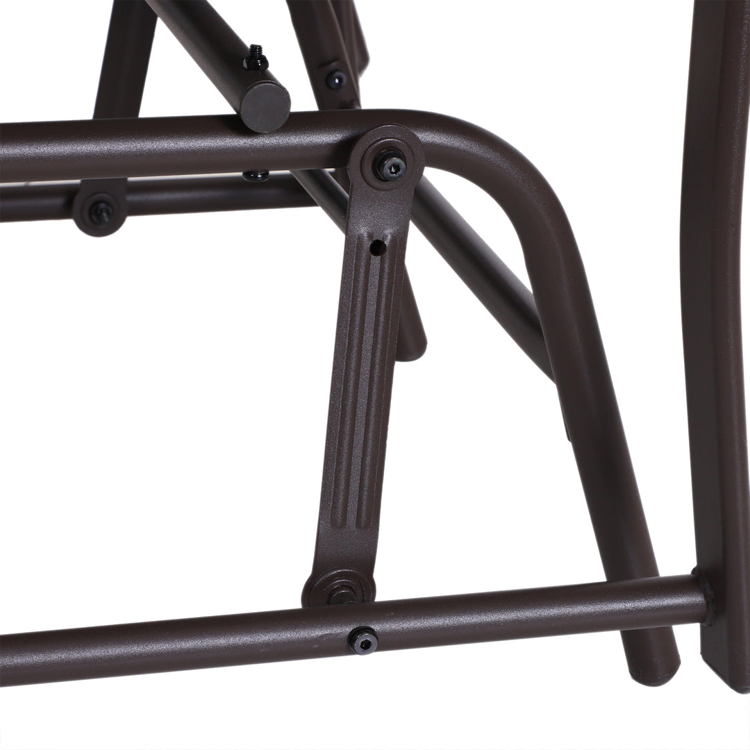 Gliding Jack and Jill Seat, with Glass-Top Table - Brown/Grey