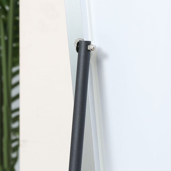 MCL Full Length Mirror Wall-Mounted, 160 x 40 cm Freestanding Rectangle Dressing Mirror for Bedroom, Living Room, Silver Frame