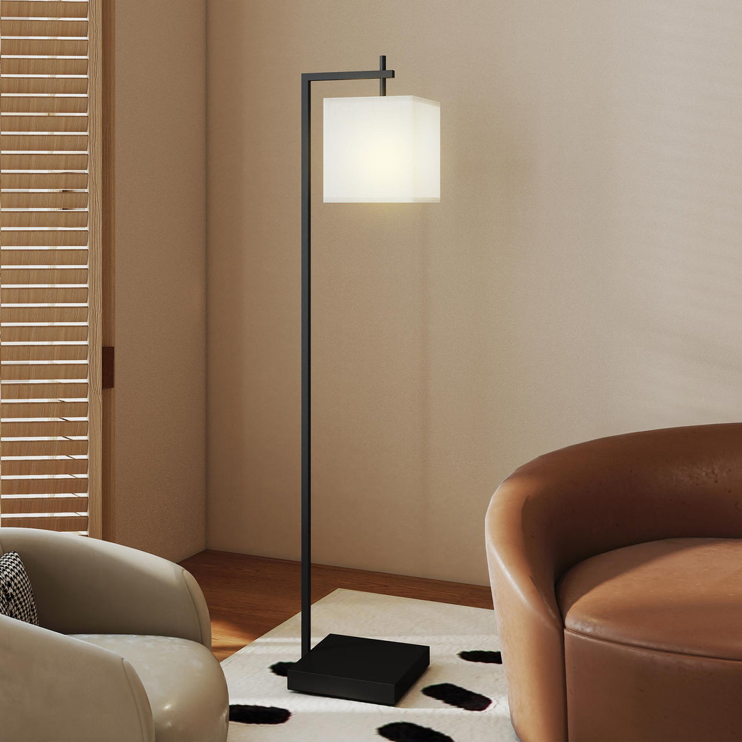 Floor Lamp for Living Room, 66" Modern Tall Standing Lamp with Adjustable Colour Temperatures & 10 Brightness Levels, Remote Control and Foot Switch for Bedroom Office, 9W LED Bulb Included
