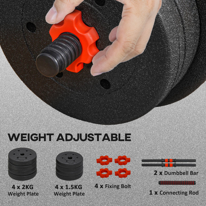 15kg 2 in 1 Adjustable Dumbbells Weight Set, Dumbbell Hand Weight Barb