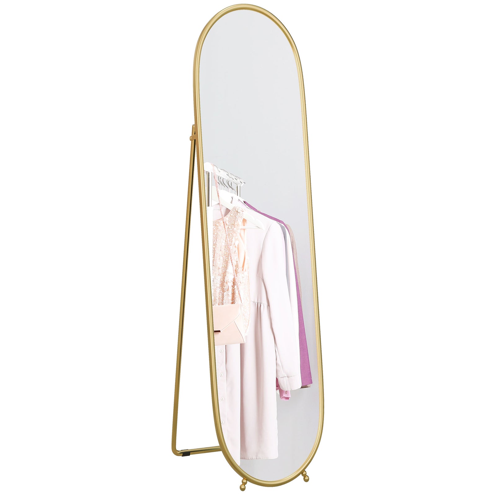 Two-Way Curved Full Length Mirror - Gold Tone