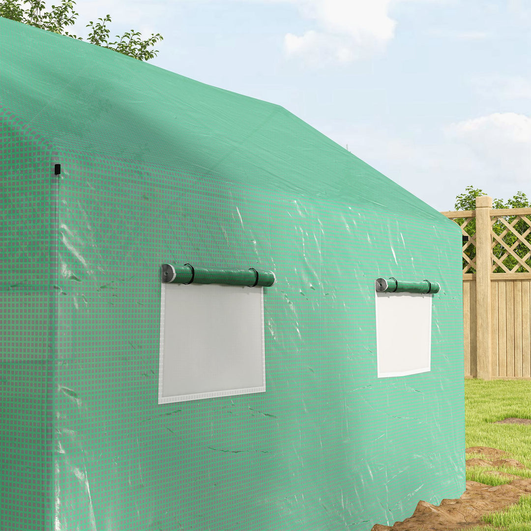 Polyethylene Walk-in Polytunnel Greenhouse, 2 x 3(m), Green