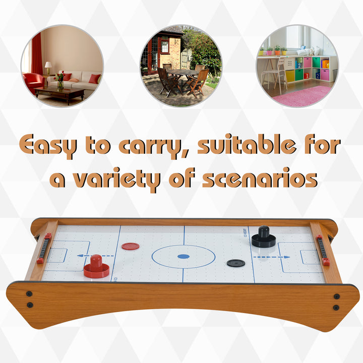 MCL 2.5FT Tabletop Air Hockey Game Table Wooden Portable Party Gaming Toy for Kids Children Adult