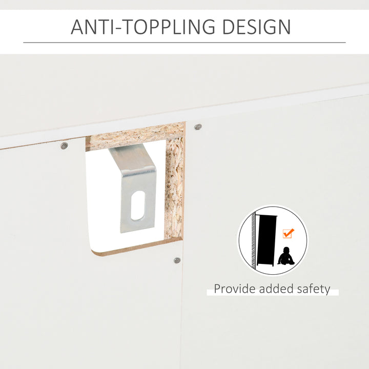 MCL Modern Wine Cabinet Cupboard with Glass Door, Glass Holder & 20-Bottle Wine Rack for Living Room, Home Bar, Dining Room