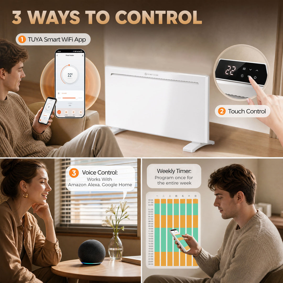 Smart Panel Heater Wall Mounted/Freestanding, Electric Heater with - view 5