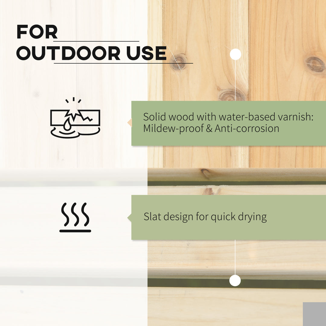 MCL 37L Wooden Garden Planter & Bench Combination Garden Raised Bed Patio Park Natural 176 x 38 x 40 cm