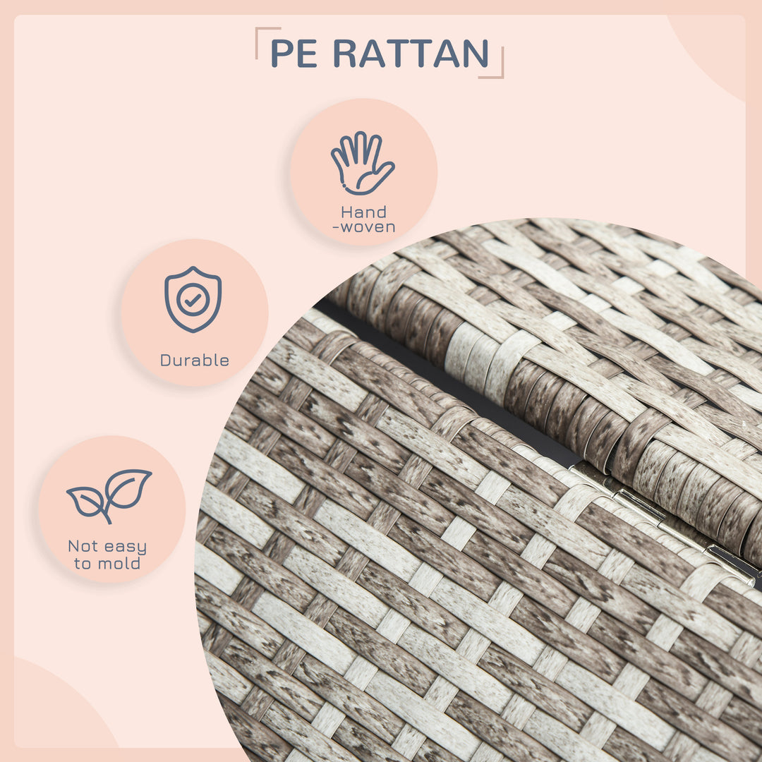 Wicker Dog House, Rattan Pet Bed, with Removable Cushion, Canopy, for Small and Medium Dogs - Dark Grey