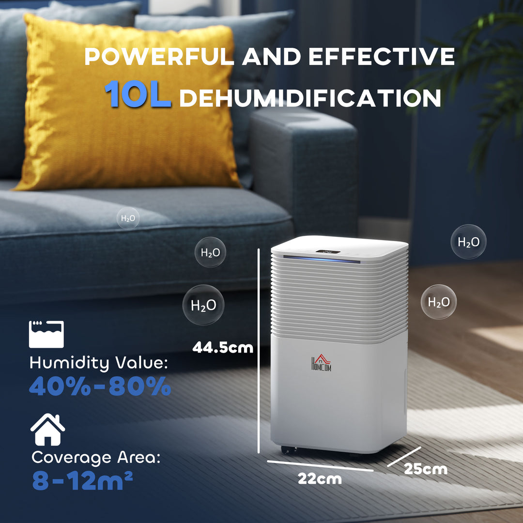 10L/Day 2000ML Portable Quiet Dehumidifier for Home Laundry Room Bedroom Basement, Electric Moisture Air De-Humidifier with 3 Modes