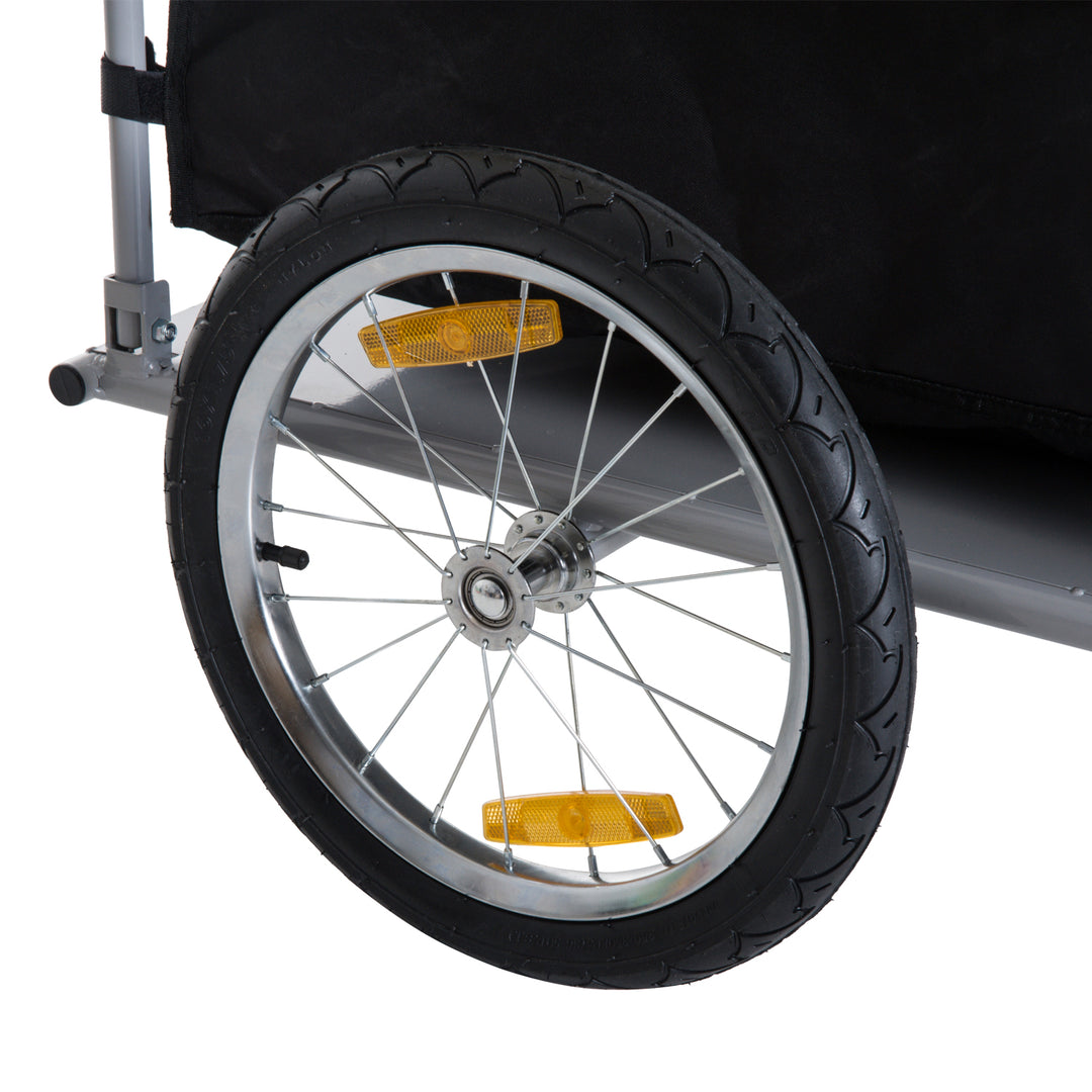 Bicycle Cargo Trailer, Two-Wheel Bicycle Large Cargo Wagon Trailer Oxford Fabric, Folding Storage, & Removable Cover, Yellow