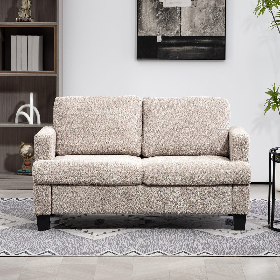 Two-Seater Chenille Sofa - Light Brown