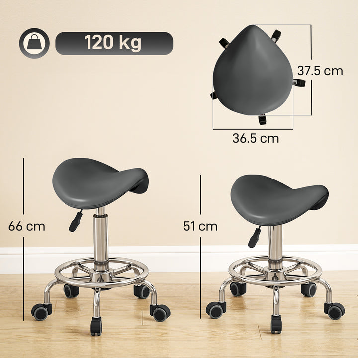 Salon Saddle Stool, Rolling Saddle Chair for Massage, Spa, Clinic, Bea