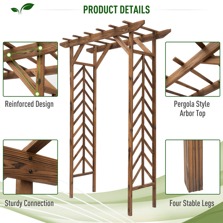 Wooden Garden Arbor, Arch Trellis with Classic Countryside Style, Perg