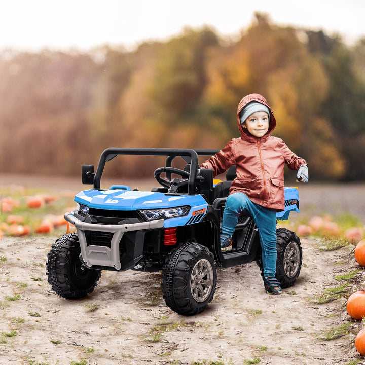 12V 2 Seater Kids Electric Ride On Truck with Electric Bucket, Blue