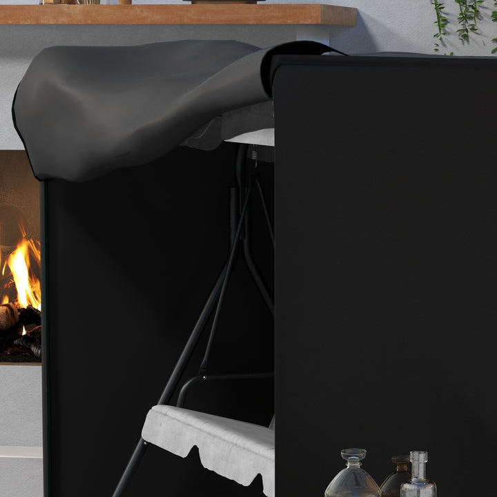 205 x 124cm Three-Seater Swing Chair Protective Cover Black