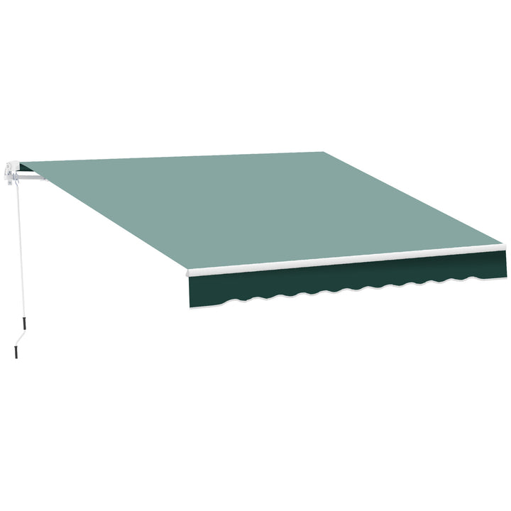 Outsunny Manual Retractable Garden Patio Awning, Sun Shade Shelter with Winding Handle, 2.5m x 2m, Green | Aosom UK