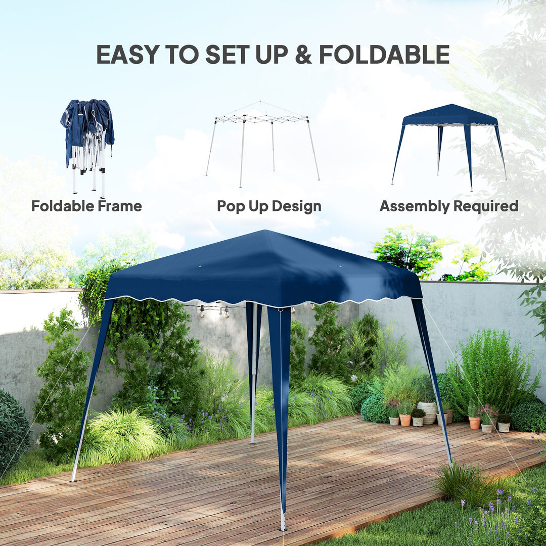 3 M x 3 M Base/ 2.5 M x 2.5 M Top Pop Up Gazebo, 2 Person Setup Instant with Carry Bag, Height Adjustable Slant Leg Party Tent Instant Event Shelter for Garden, Patio