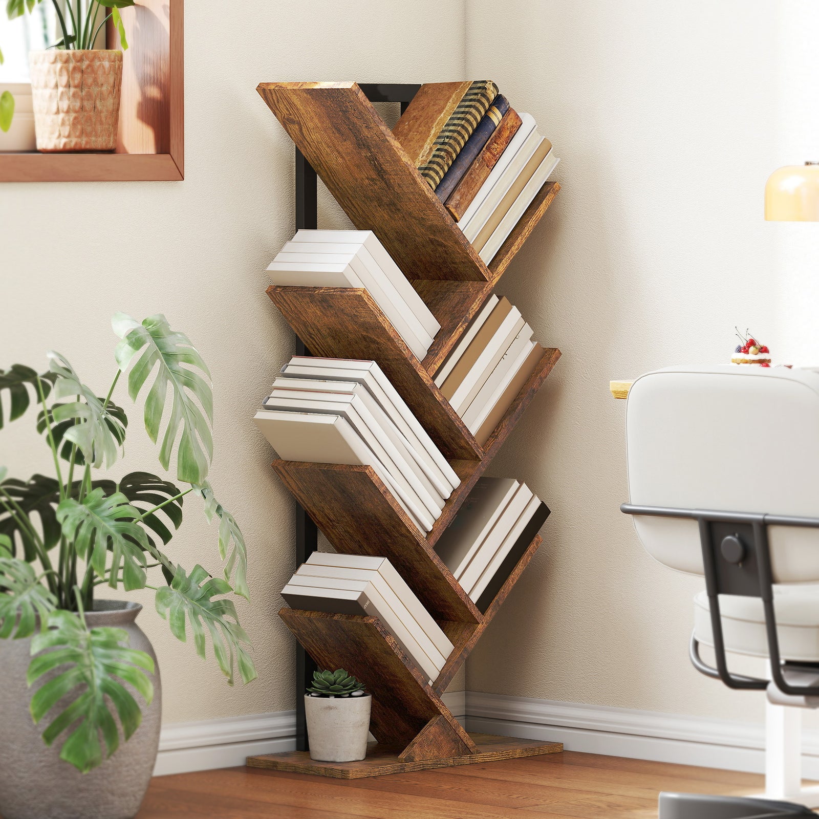 Six-Section Tree Bookcase - Wood-Effect