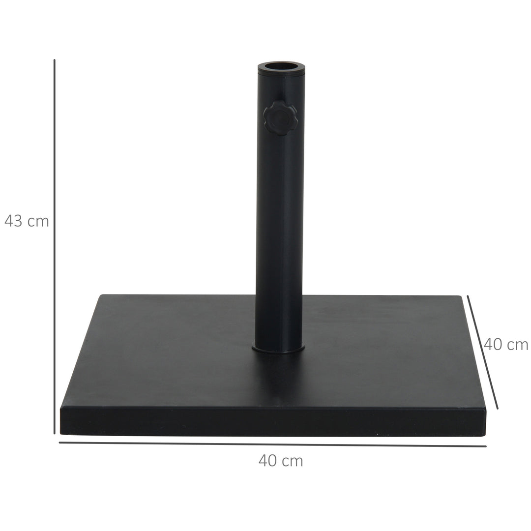 11kg Square Cement Parasol Base Concrete Umbrella Weight Stand Holder Patio Outdoor Garden Black