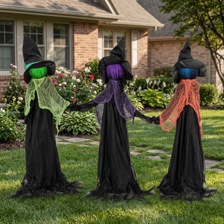 120cm Witches Holding Hands Halloween Decorations Outdoor Indoor, Scar
