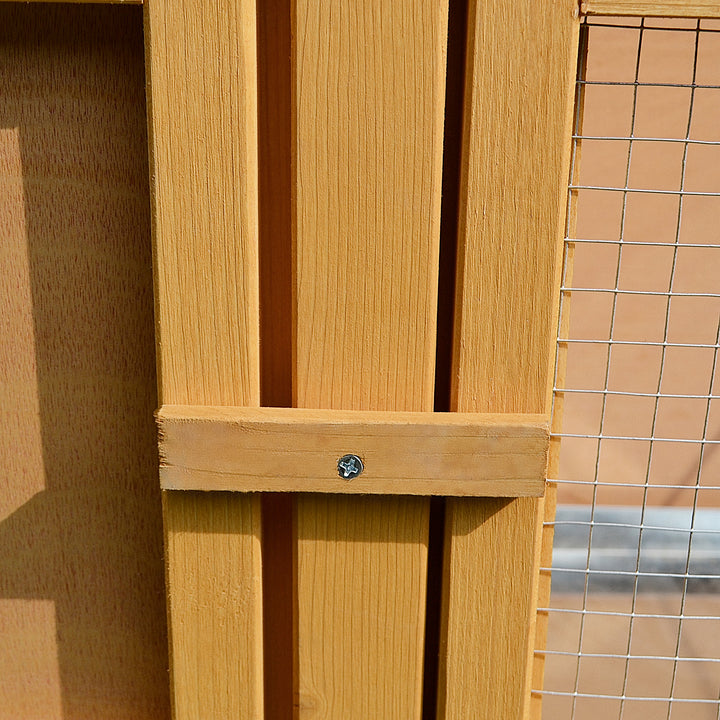 Rabbit Hutch Outdoor Guinea Pig Hutch House Small Animal Bunny Cage w/ Openable Roof, 115 x 44 x 65 cm