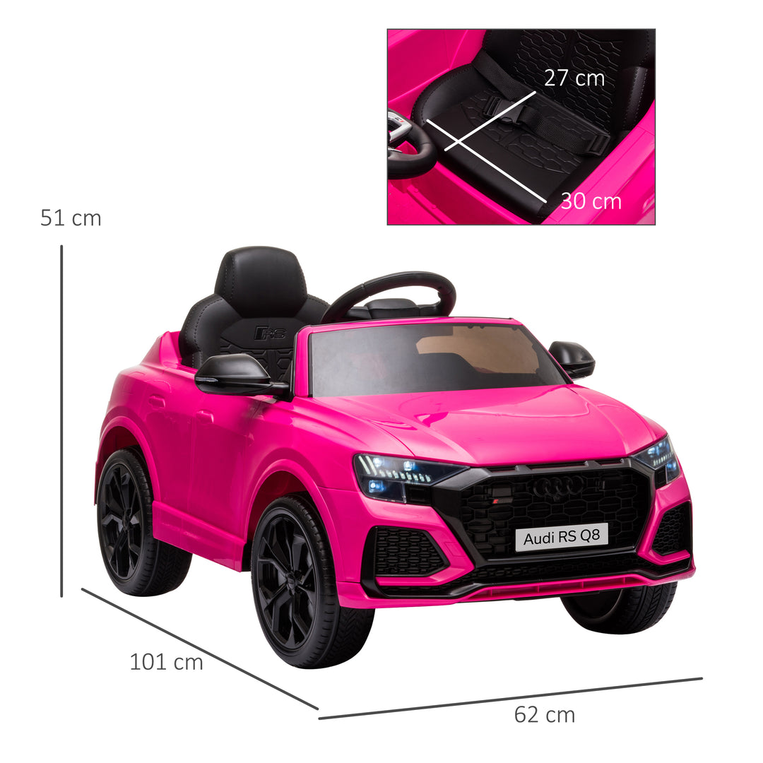 MCL Audi RS Q8 6V Kids Electric Ride On Car Toy w/ Remote USB MP3 Bluetooth Pink