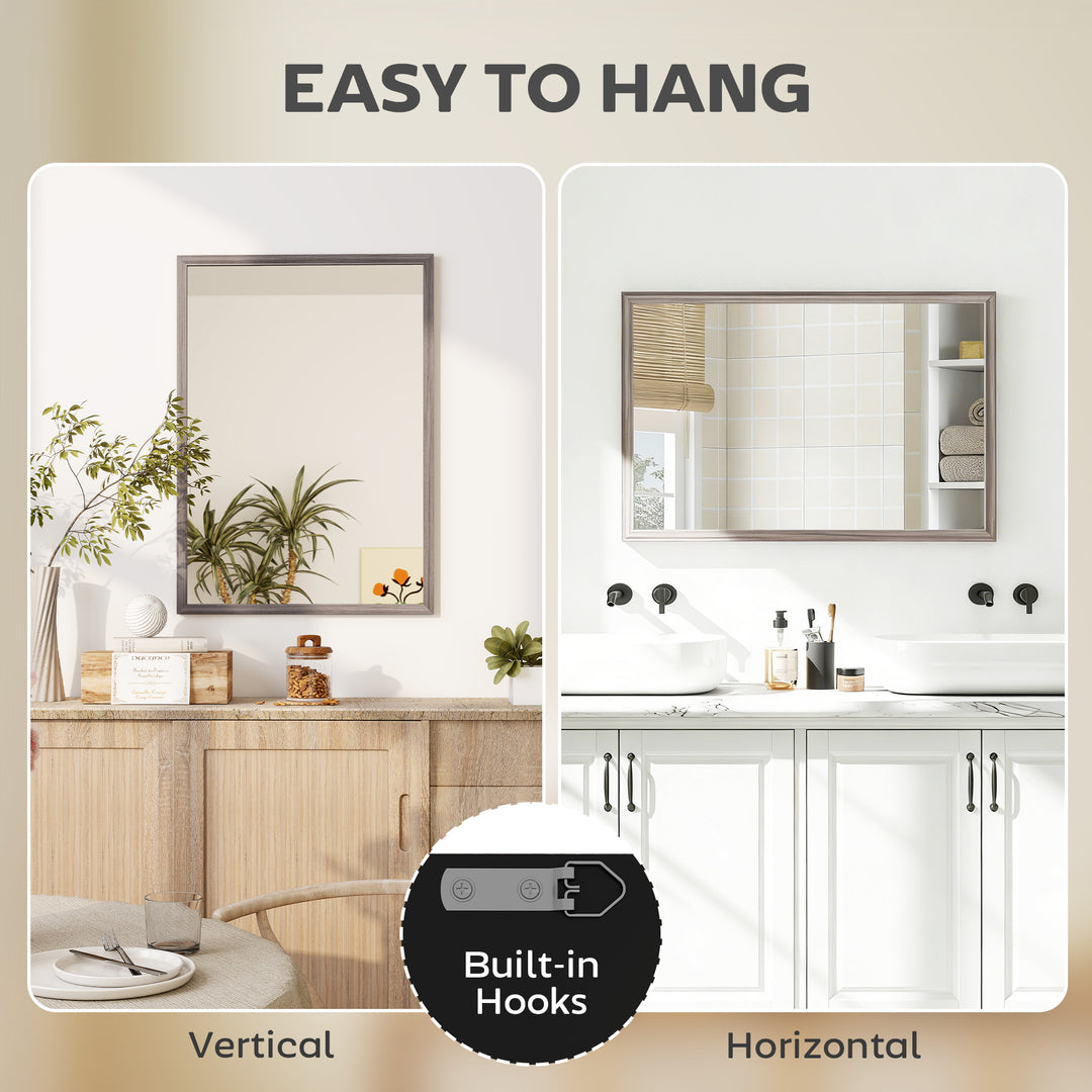 Wall Bathroom Mirror, 50 x 70 cm Wall-Mounted Mirror for Living Room, 