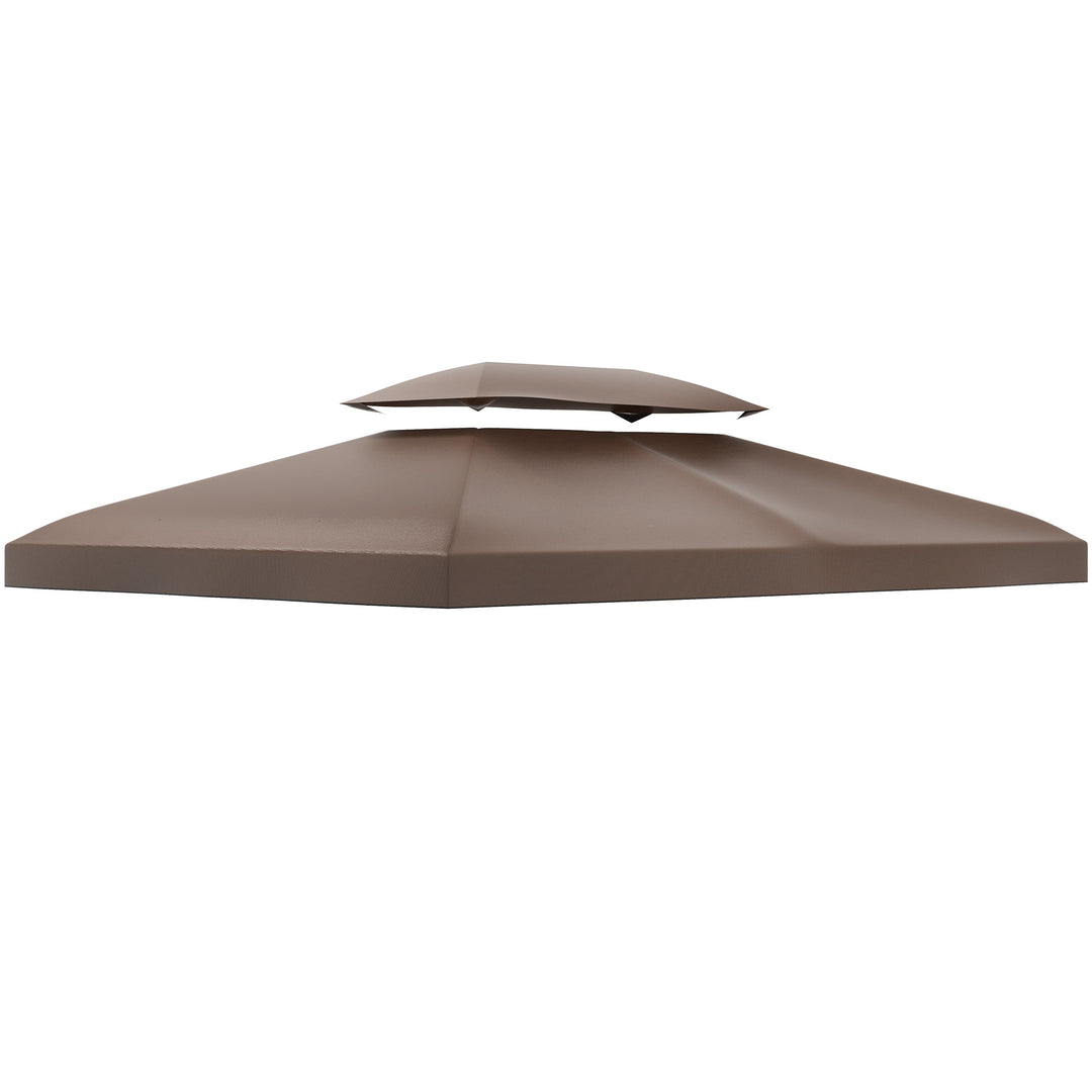 MCL 3x4m Gazebo Replacement Roof Canopy 2 Tier Top UV Cover Garden Patio Outdoor Sun Awning Shelters, Brown  (TOP COVER ONLY)