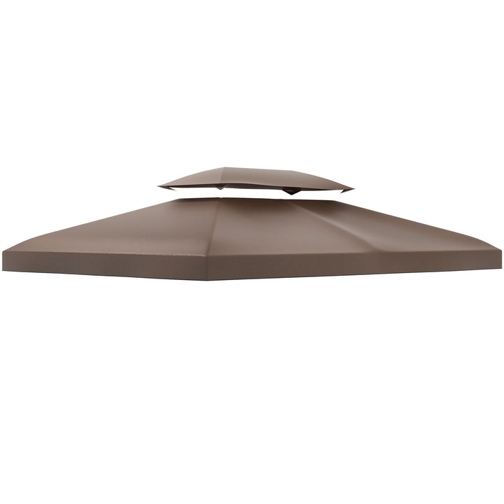MCL 3x4m Gazebo Replacement Roof Canopy 2 Tier Top UV Cover Garden Patio Outdoor Sun Awning Shelters, Brown  (TOP COVER ONLY)