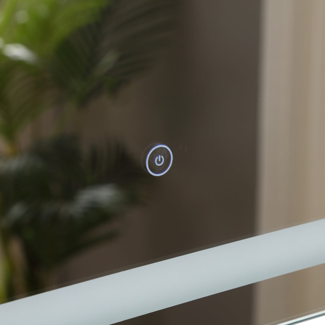 MCL 80x60cm LED Bathroom Mirror Wall Mounted Vanity Light Illuminated w/ Touch Switch Accessories Home Furnishings