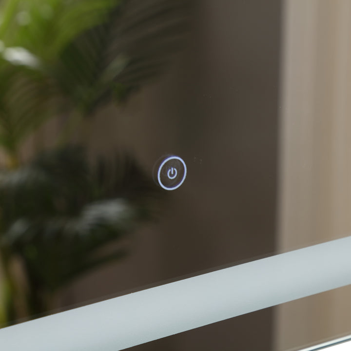 MCL 80x60cm LED Bathroom Mirror Wall Mounted Vanity Light Illuminated w/ Touch Switch Accessories Home Furnishings