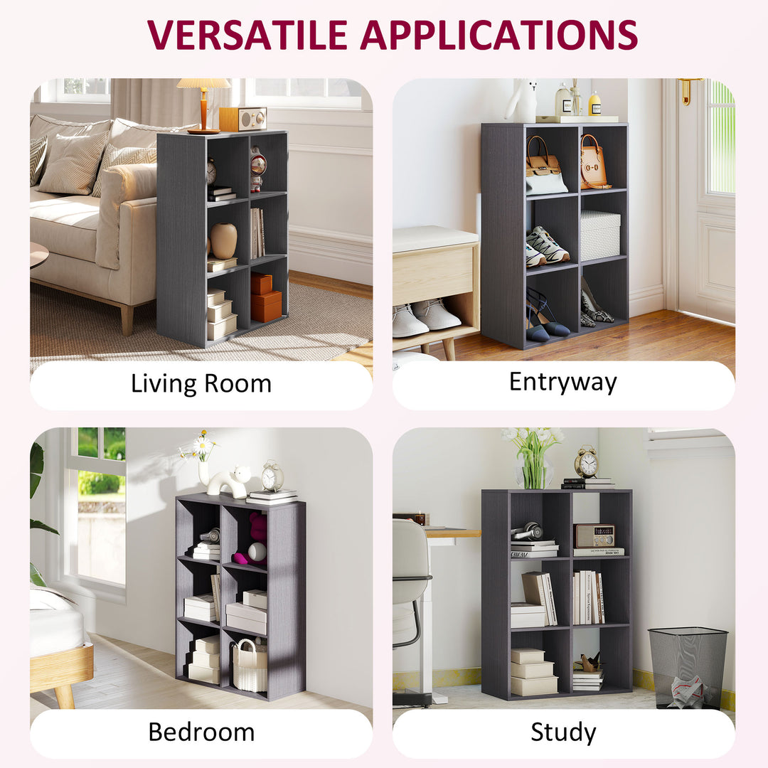 6-Cube Bookshelf - Grey