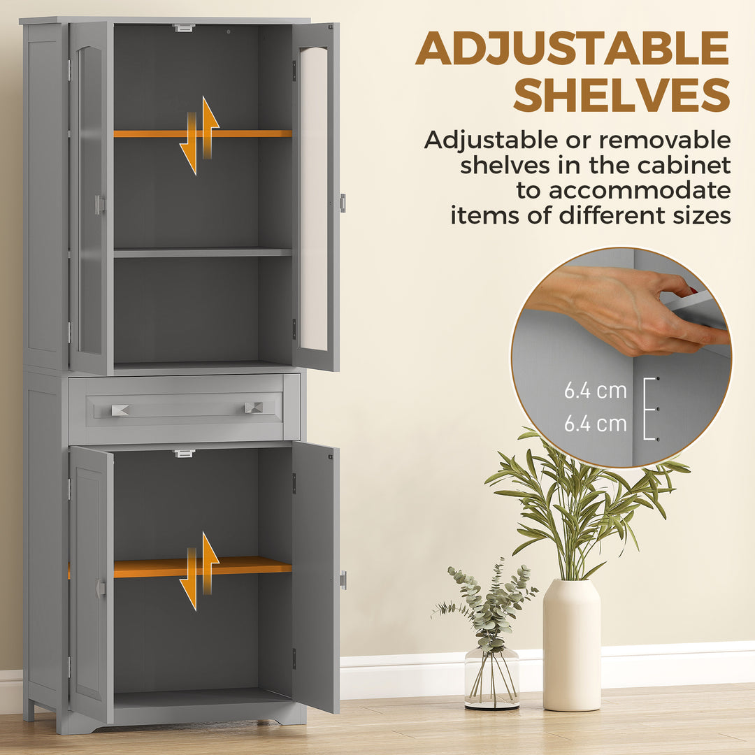 Freestanding Kitchen Cupboard, Storage Cabinet with 2 Adjustable Shelv