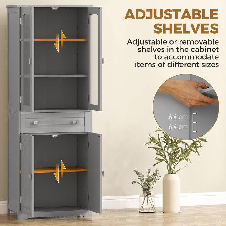 Freestanding Kitchen Cupboard, Storage Cabinet with 2 Adjustable Shelv