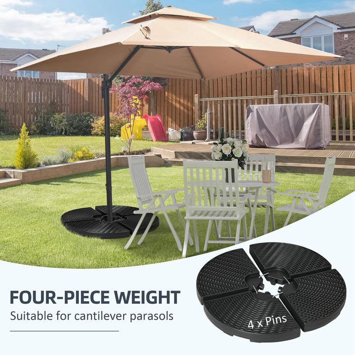 52kg Four-Piece Fillable Cantilever Parasol Weight Set