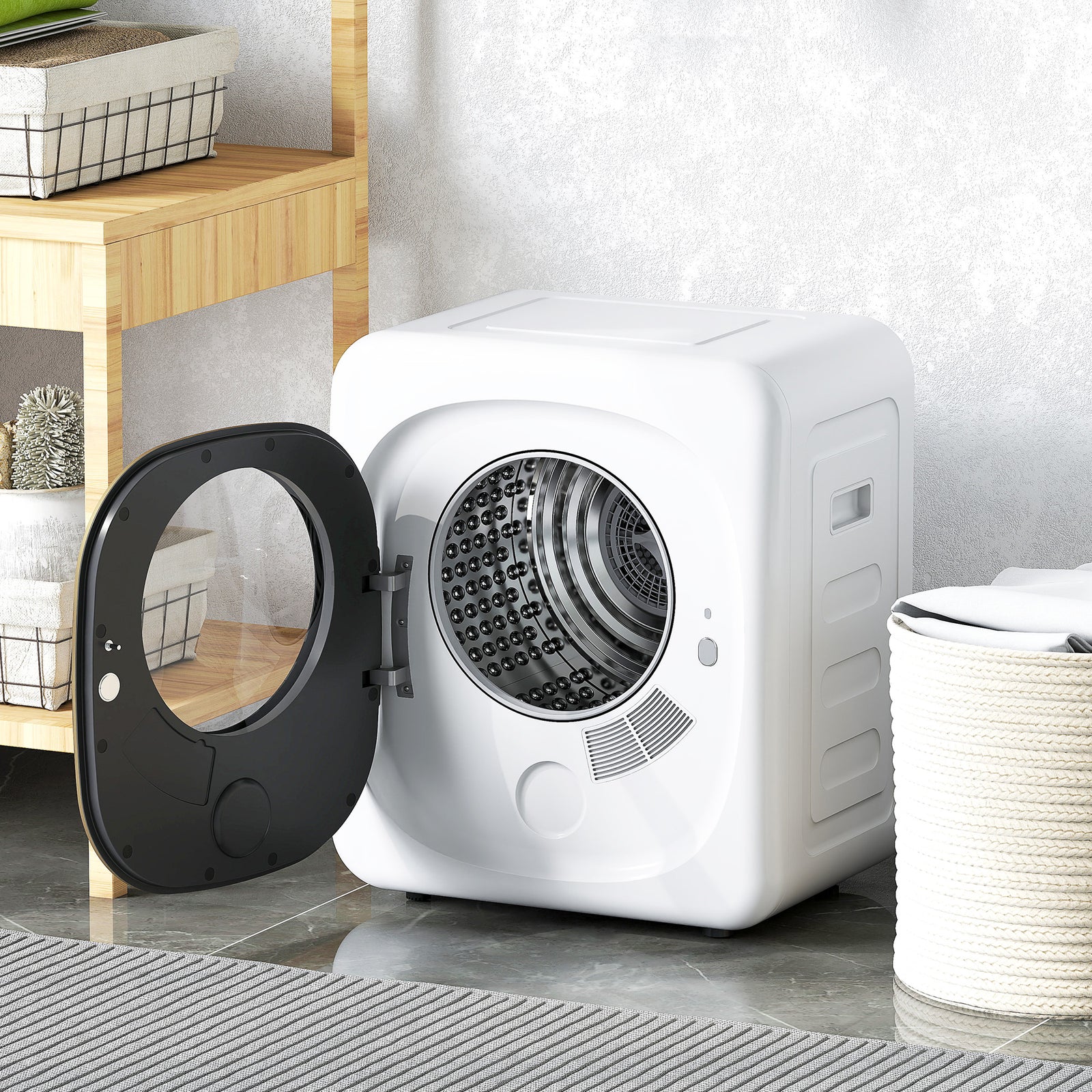 4kg Vented Tumble Dryer with 5 Drying Mode, 800W Compact Freestanding 