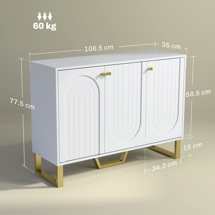 3-Door Sideboard Storage Cabinet - White