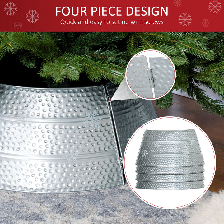 66cm Hammered Steel Christmas Tree Base Collar