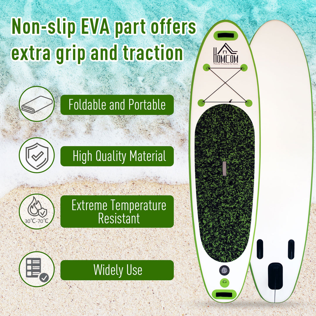 Inflatable Stand Up Paddle Board, 10' x 30" x 4", Non-Slip SUP, with ISUP Accessories, Hand Pump, 3 Fins, Adj Paddle for Youth Adult Beginners/Experts