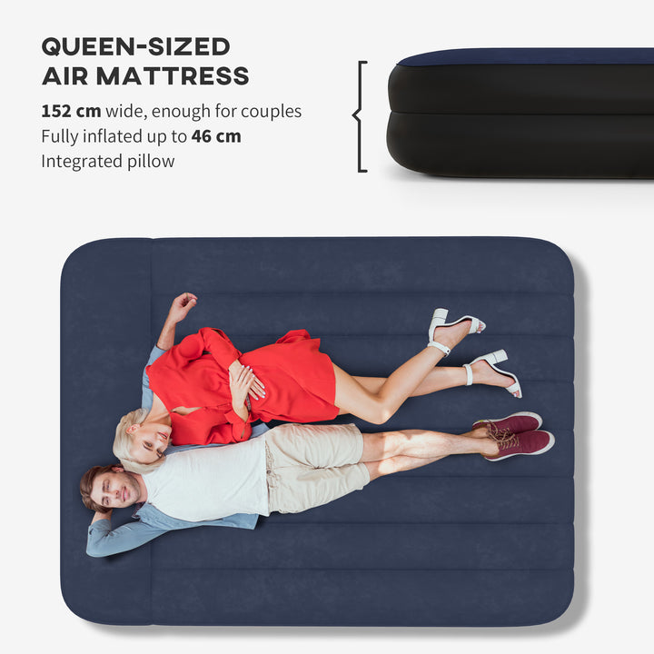 King-Size Air Bed, with Built-in Electric Pump and Carry Bag