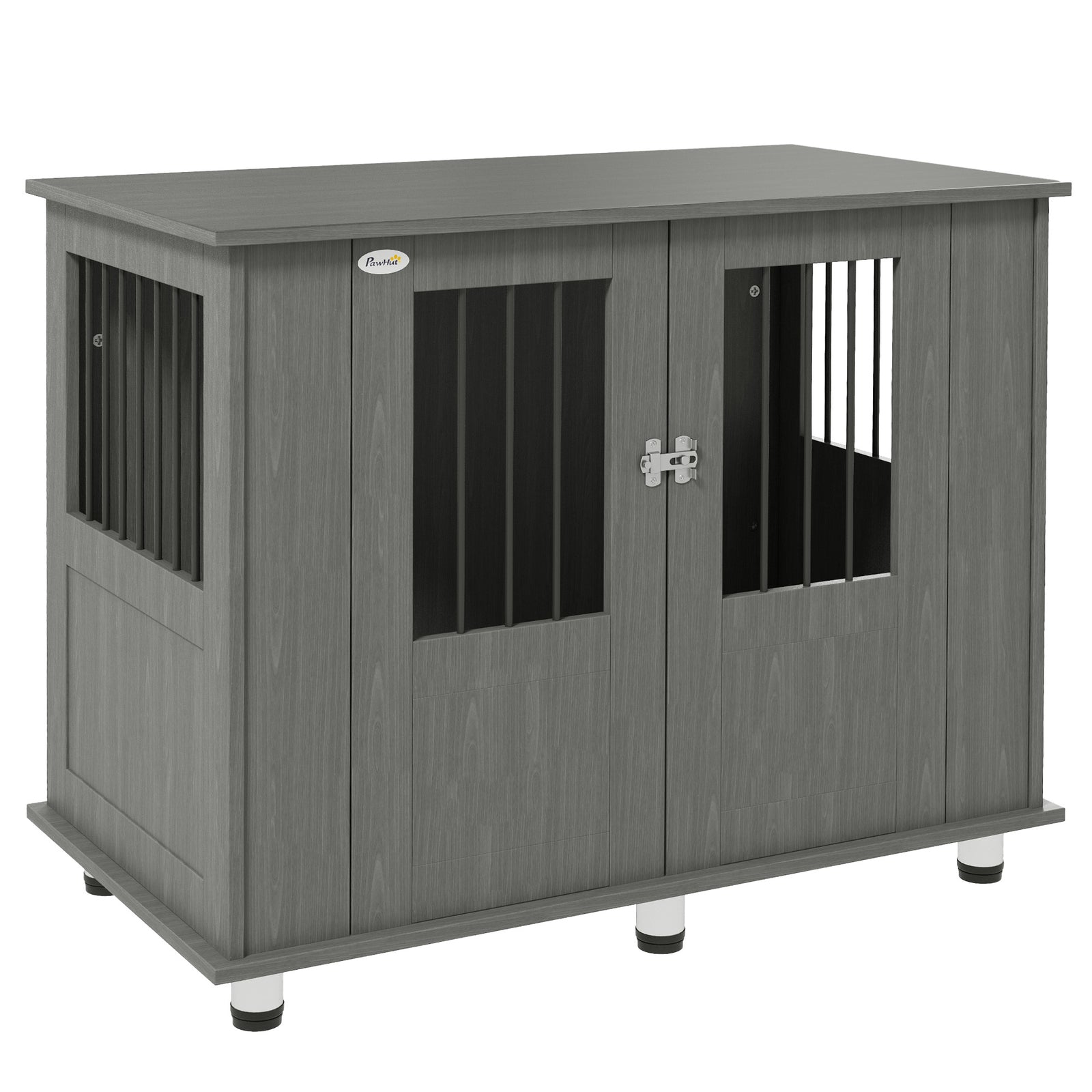 Dog Crate Table for Medium and Large Dogs with Magnetic Door for Indoor Use, 95 x 55 x 75 cm, Grey