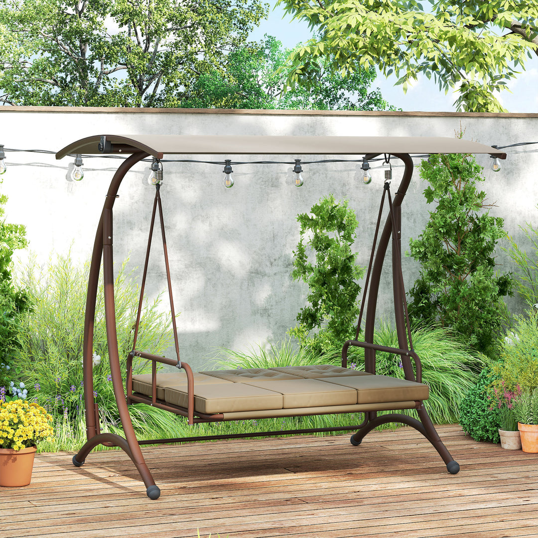 Convertible Three-Seater Swing Bed - Khaki