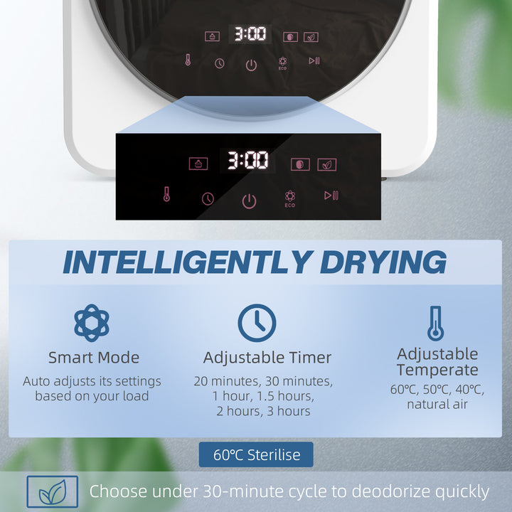 MCL 4kg Vented Tumble Dryer, 800W Compact Freestanding Front Tumble Dryer with Stainless Steel Tub and Customisable Timer, Wall-Mounted Portable Small Clothes Drying Machine, White