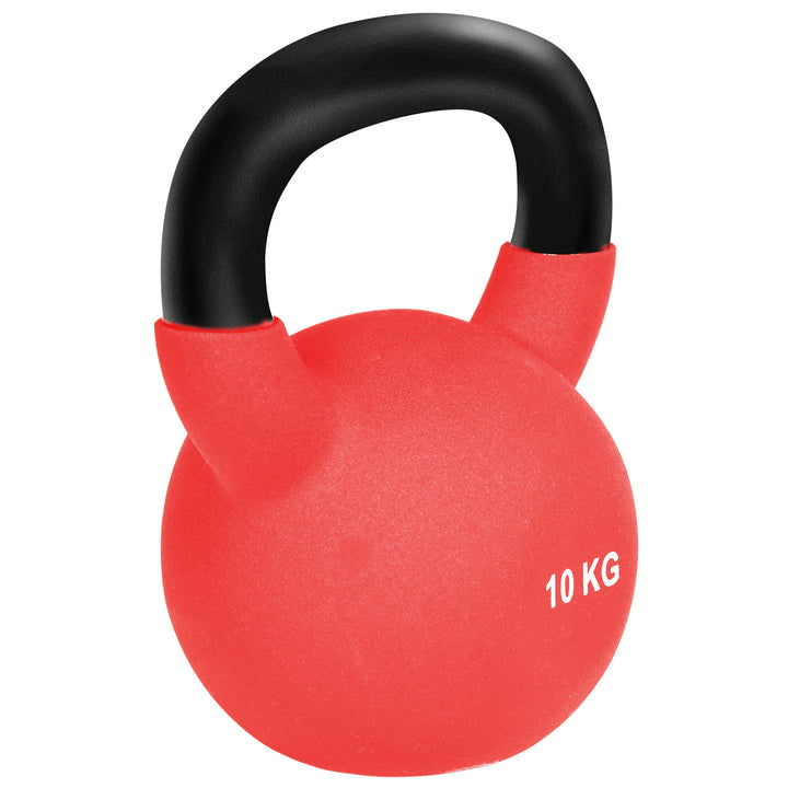 MCL Soft Kettlebell, 10kg Kettle Bell with Non-Slip Handle for Home Gym Weight Lifting and Strength Training, Red