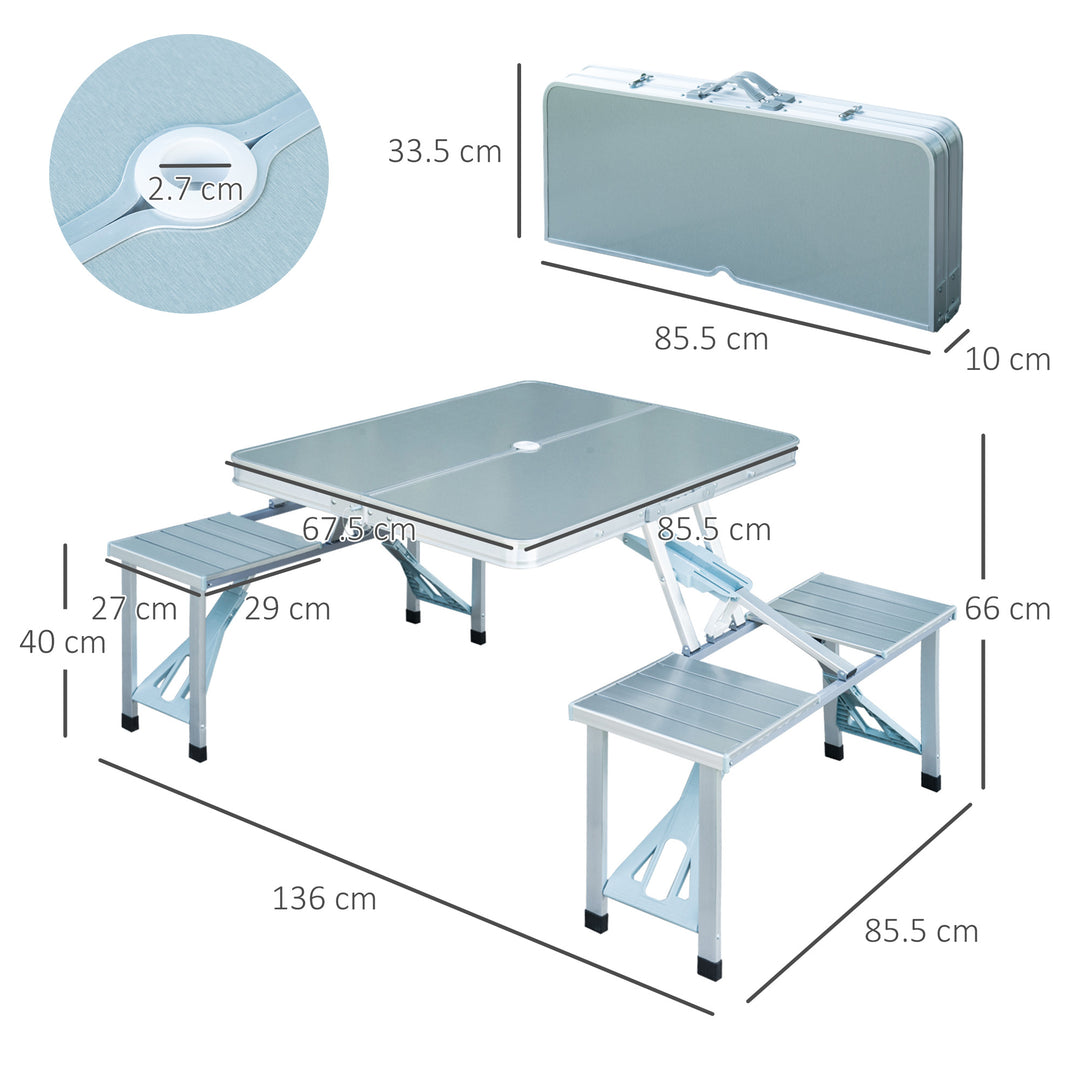 Aluminum Portable Picnic Table Chair Set