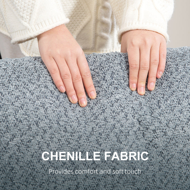 Two-Seater Chenille Sofa - Light Grey