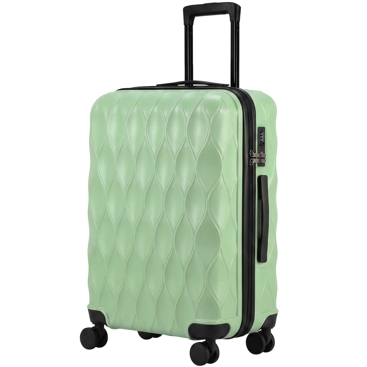 24Inch Suitcase, ABS Hard Shell Checked Luggage with TSA Lock - Green